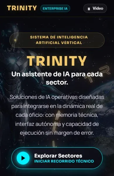 Web de Trinity en un móvil